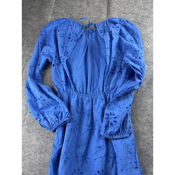 H & M Women's S Broderie Anglaise Tie Open Back Eyelet Midi Dress Cottagecore - Picture 9 of 9